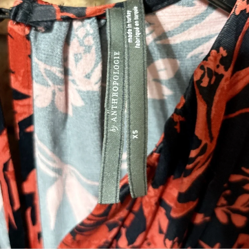 Anthropologie the Somerset: Black and Red Floral Satin Romper Edition XS